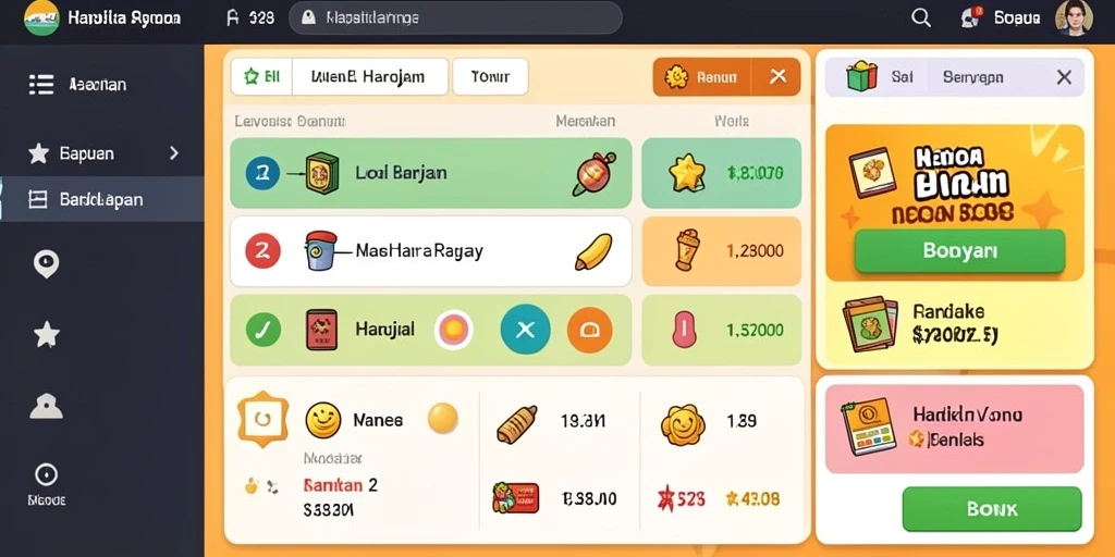 Tampilan menu utama LUCKYDF yang menarik.