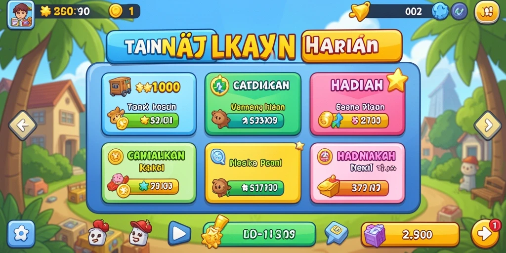 Layar awal dengan karakter menakjubkan.