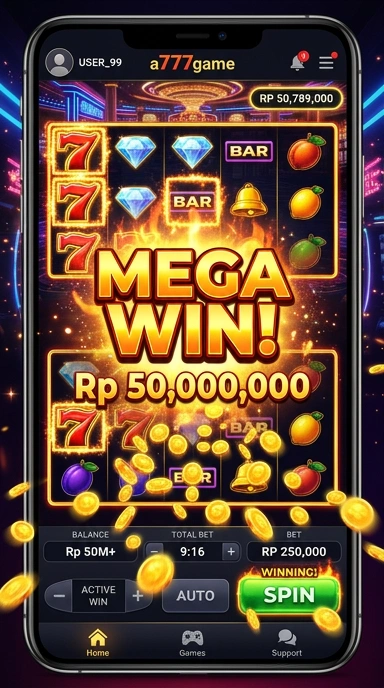 Cuplikan layar menu unduhan a777game untuk perangkat Android